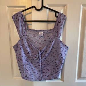 No Boundaries Purple Floral Crop Top